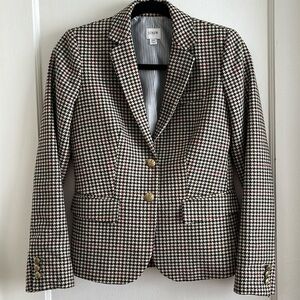 J.Crew Fitted Herringbone Plaid Two Button Wool Blend Blazer Jacket Size 00